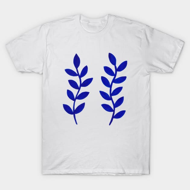 Blue Gouache Stem Duo T-Shirt by sallycummingsdesigns